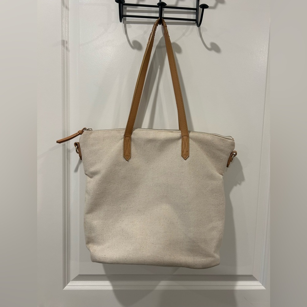 Elegant Cream and Tan Tote Bag